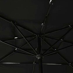 Maison Chic Parasol Jardin | Parasol à 3 niveaux avec mat en aluminium Noir 2,5x2,5 m - GKD30305 pas cher