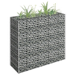 vidaXL Lit surélevé à gabion Acier galvanisé 90x30x90 cm