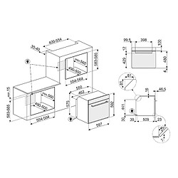 Four SF64M3TVX Smeg gris 70.0 L multifonction 3000 W 250.0 °C