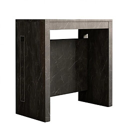 Inside 75 Table console extensible GRANDEZZA marbre noir jusqu'à 8 couverts avec allonges intégrées