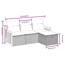 Avis Maison Chic Ensemble de 4 Tables et chaises d'extérieur avec coussins,Salon de jardin gris résine tressée -GKD398372