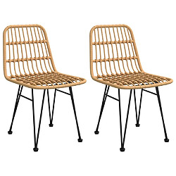 Maison Chic Lot de 2 Chaises de jardin,Fauteuil d'extérieur 48x62x84 cm Résine tressée -MN82170