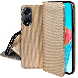 Htdmobiles Housse etui portefeuille avec coque interieure en silicone pour Oppo A98 5G + verre trempe - OR MAGNET