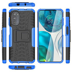 Htdmobiles Coque pour Motorola Moto G52 4G / G82 5G - housse etui rigide anti choc + verre trempe - BLEU