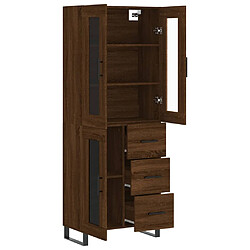 Avis vidaXL Buffet haut Chêne marron 69,5x34x180 cm Bois d'ingénierie