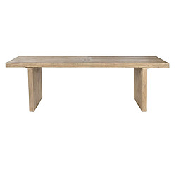 Pegane Table à manger, table de repas rectangulaire en bois coloris naturel - longueur 244 x profondeur 102 x Hauteur 76 cm