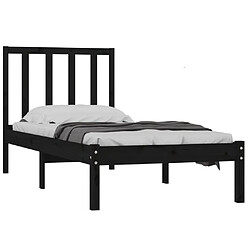 Avis Maison Chic Lit Moderne Chambre - Cadre/structure de lit pour adulte Noir Bois de pin massif 75x190 cm Petit simple -MN61108