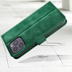 Avizar Étui pour iPhone 14 Pro Max Clapet Portefeuille Support Vidéo Soft-touh Vert pas cher