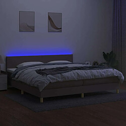 Acheter Maison Chic Lit adulte- Lit + matelas,Sommier à lattes de lit et matelas et LED Taupe 200x200cm Tissu -GKD50090