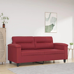 Maison Chic Canapé à 2 places,Sofa de Salon,Canapé droit Rouge bordeaux 140 cm Similicuir -GKD410278