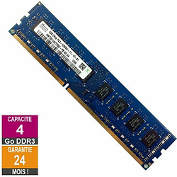 Barrette Mémoire 4Go RAM DDR3 Hynix HMT351U6CFR8C-PB PC3-12800U 1600MHz 2Rx8 - Reconditionné