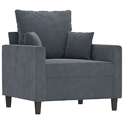 Avis vidaXL Fauteuil avec repose-pied Gris foncé 60 cm Velours