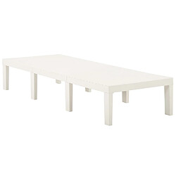 vidaXL Chaise longue plastique blanc