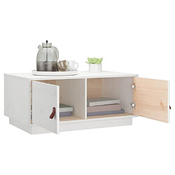 Acheter vidaXL Table basse Blanc 80x50x35 cm Bois massif de pin