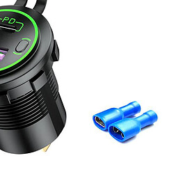 Adaptateur De Chargeur De Voiture USB C Chargeur PD Avec LED Pour Bornes Vertes De Moto pas cher