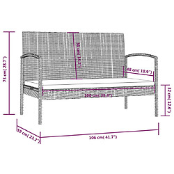 vidaXL Salon de jardin 8 pcs avec coussins résine tressée noir pas cher