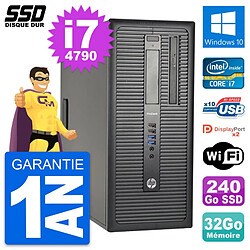 PC Tour HP ProDesk 600 G1 Intel Core i7-4790 RAM 32Go SSD 240Go Windows 10 Wifi - Occasion