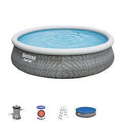 Piscine Démontable Bestway Fast Set Rotin 457x107 cm Filtre à Cartouche de 2.006 litres/heure