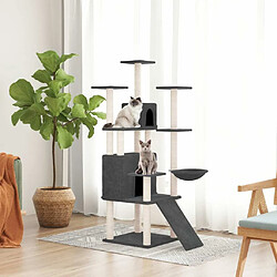 Arbre à chat avec griffoirs,niche pour chat en sisal Gris foncé 154 cm -MN76733