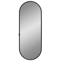 vidaXL Miroir mural Noir 40x15 cm Ovale