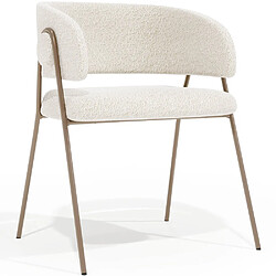 ICONIK INTERIOR Chaise de salle à manger - Revêtue de tissu bouclé - Charke Blanc 