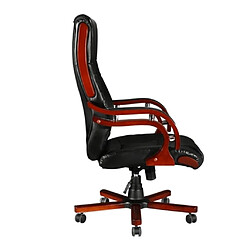 Acheter vidaXL Fauteuil de bureau en cuir Noir design rétro L