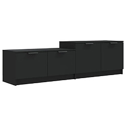 vidaXL Meuble TV Noir 158,5x36x45 cm Bois d'ingénierie