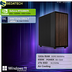 Sedatech Workstation Premium • Intel Core Ultra 7 265KF • RTX4060Ti • 32Go DDR5 • 2To SSD M.2 • Windows 11