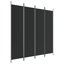 vidaXL Cloison de séparation 4 panneaux Noir 200x200 cm Tissu