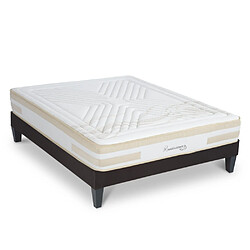 MAISON AUBERTIN Matelas Mémoire 24cm + sommier gris 140x190