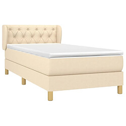 Avis Maison Chic Structures de lit + matelas,Lit à sommier tapissier avec matelas Crème 80x200 cm Tissu -MN86265