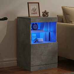 Acheter Maison Chic Commode Buffet - Meuble de rangement avec lumières LED gris béton 41x37x67 cm -GKD47074