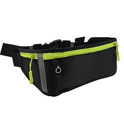 Avizar Sac Banane Sport Ceinture Réglable Fermeture Boucle Bande Réfléchissante Noir