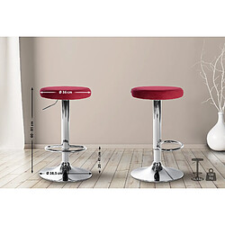 Non Lot de 2 tabourets de bar Ponte velours chrome