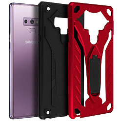 Avizar Coque Galaxy Note 9 Protection Bi-matière Antichoc Fonction Support - rouge pas cher