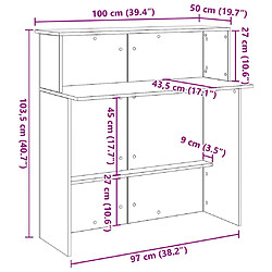 vidaXL Bureau réception chêne sonoma 100x50x103,5 cm bois d'ingénierie pas cher