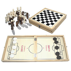 Avis Rapide Sling Rondelle Jeu, En Bois Jeu de Table de Hockey, Baby-Foot Gagnant Jeu de Plateau pour Parent-Enfant, plié dans un Jeu D'échecs, 2 dans 1