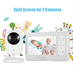 Babyphone Camera Écran 4.3 Pouces Vision Nocturne Intercom Température Berceuses EU Plug YONIS pas cher