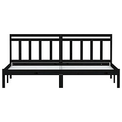 Avis vidaXL Cadre de lit sans matelas noir bois massif 200x200 cm