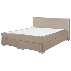 Beliani Lit boxspring en velours beige 160 x 200 cm CONSUL