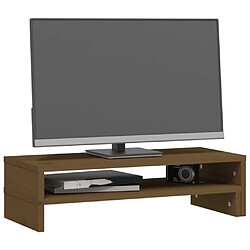 Acheter vidaXL Support de moniteur Marron miel (52-101)x22x14 cm Bois de pin