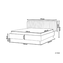 Avis Beliani Lit double en velours 140 x 200 cm taupe BRIN