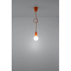 Luminaire Center Suspension DIEGO PVC orange 1 ampoule pas cher