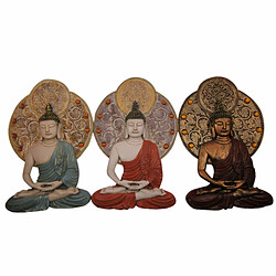 Décoration murale DKD Home Decor Buda Résine (20 x 4 x 30.3 cm) (3 pcs)