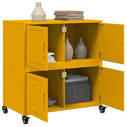 Acheter vidaXL Buffet jaune moutarde 68x39x72 cm acier