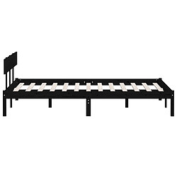 Acheter vidaXL Cadre de lit sans matelas noir bois massif 140x190 cm