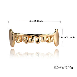 Brillant hip hop dents grilles creuse accessoire or blanc plaqué or 18 carats