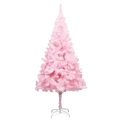 vidaXL Arbre de Noël artificiel pré-éclairé et boules rose 240 cm PVC