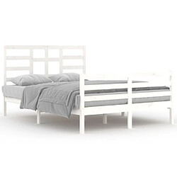 Maison Chic Lit adulte - Lit simple Cadre de lit,Structure du lit Contemporain Blanc Bois massif 140x200 cm -MN72450