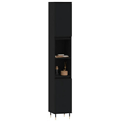 Avis Maison Chic Armoire de salle de bain,Meuble de rangement,Meuble haut noir 30x30x190 cm bois d'ingénierie -GKD264997